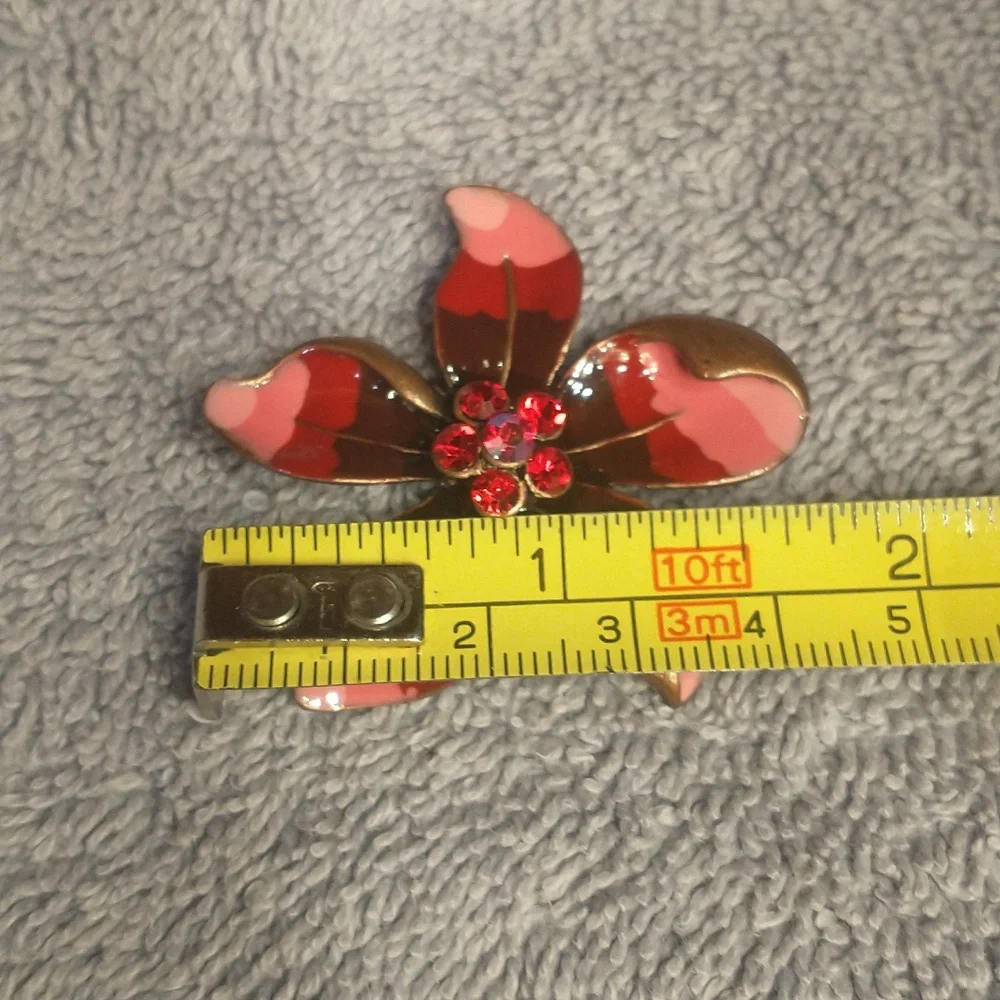 Enamel rhinestone brooch. - Picture 8 of 8